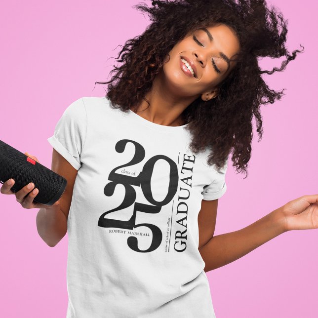 Camiseta Audaz Graduación Negra de Moda Graduada 2025 (Subido por el creador)