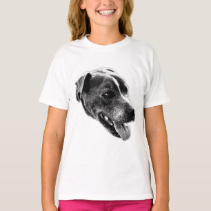 Camiseta Audaz sonrisa Pitbull mix Black and White Tee
