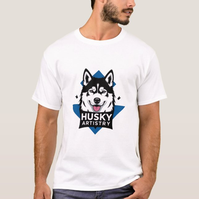 Camiseta - Audaz Tee Gráfico De Perro Husky (Anverso)