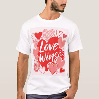 Camiseta Audaz Tee gráfico Rosa Rojo "El amor es la respues