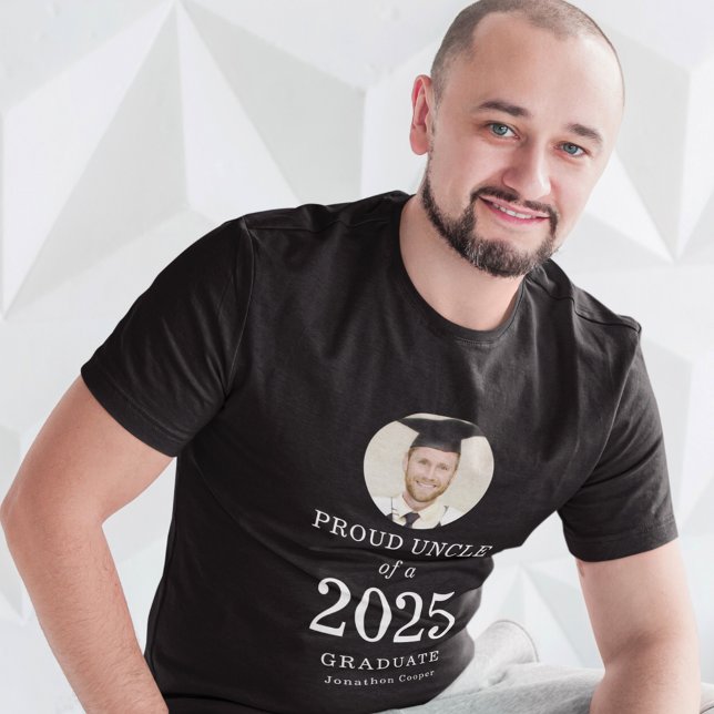 Camiseta Audaz texto blanco foto orgulloso tío del graduado (Subido por el creador)