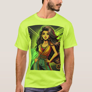 Camiseta Audaz y bella Chica Personalizado T-Shirt Des