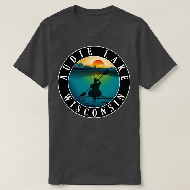 Camiseta Audie Lake Wisconsin Kayaking (Diseño del anverso)