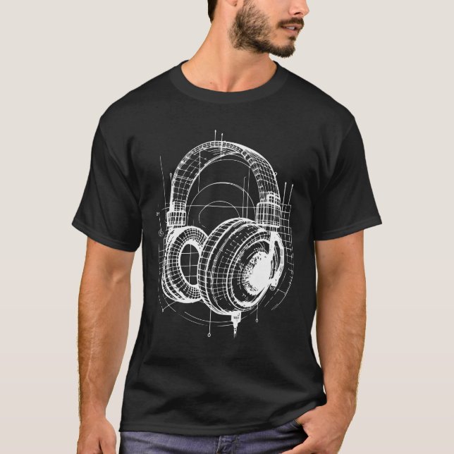 Camiseta audífonos blueprints (Anverso)