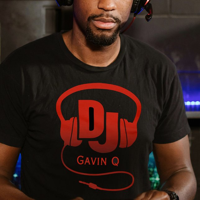 Camiseta audífonos de DJ rojo (Subido por el creador)