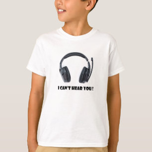 Camiseta audífonos más texto que no puedo oírte