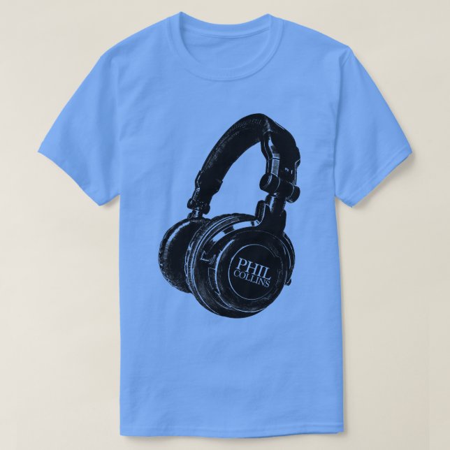 Camiseta audífonos retro de Phil Collins (Diseño del anverso)