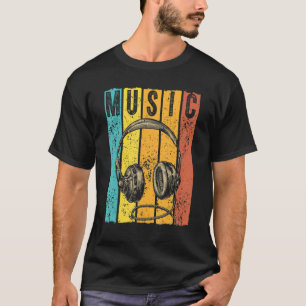 Camiseta Audífonos Retro Dj Vintage del productor de música
