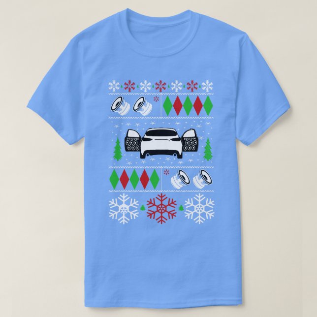 Camiseta Audio de coche Navidades feos Sweet Happy Holidays (Diseño del anverso)