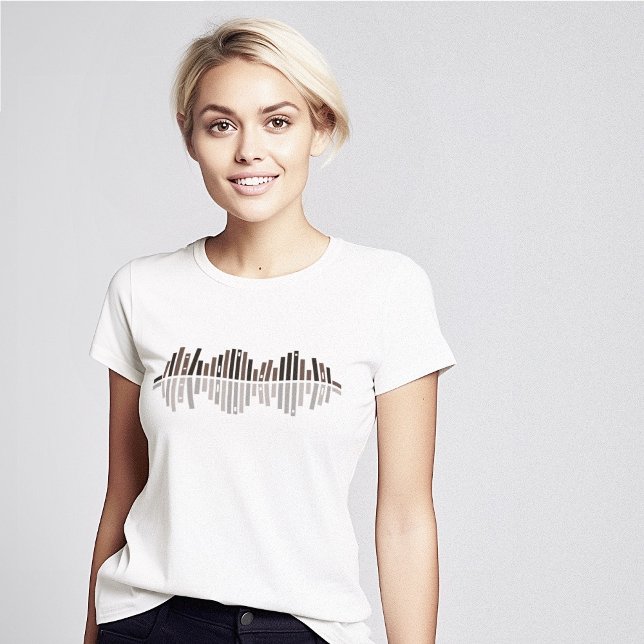Camiseta Audiobooks Libros Símbolo de onda de sonido (Audiobook lover sound waves white t-shirt by Piotr Kowalczyk Geek Updated)