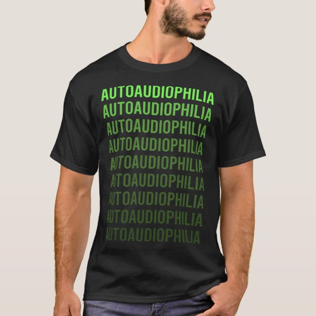 Camiseta Audiofilia automática de gradiente verde (Anverso)