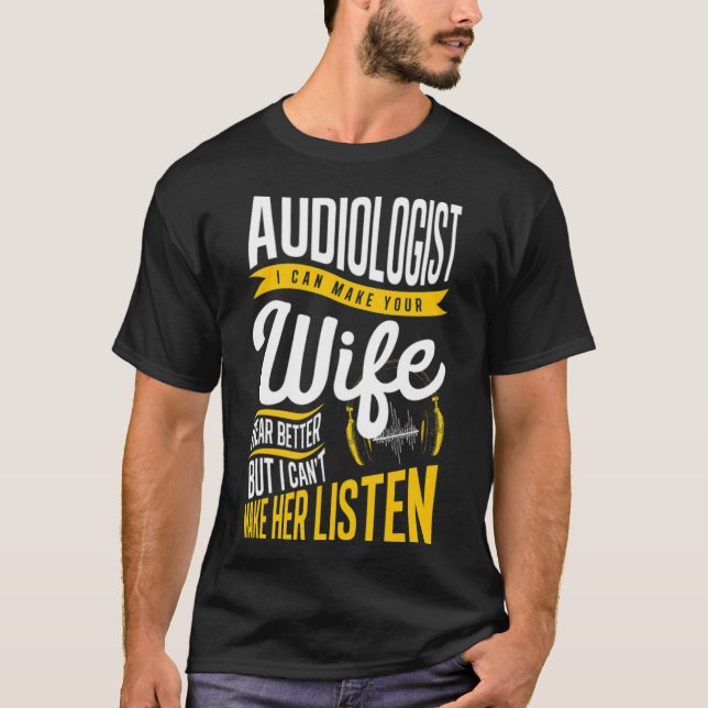 Camiseta Audióloga masculina esposa Médica de Audiología Au (Anverso)