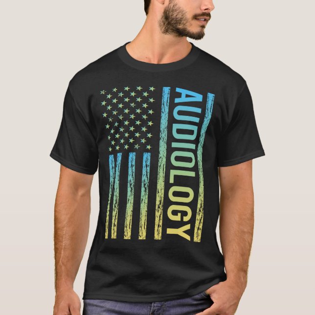 Camiseta Audiólogo de audiología de la bandera de degradado (Anverso)
