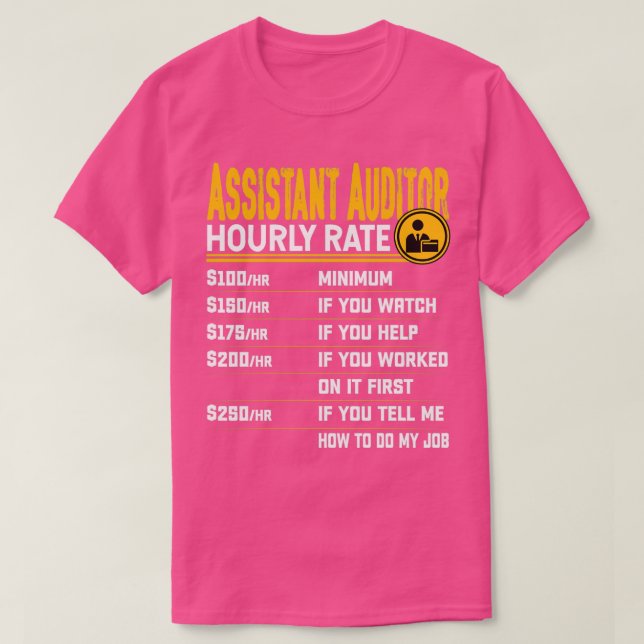 Camiseta Auditor Auxiliar Auditor Funny Rate CPA Ac (Diseño del anverso)