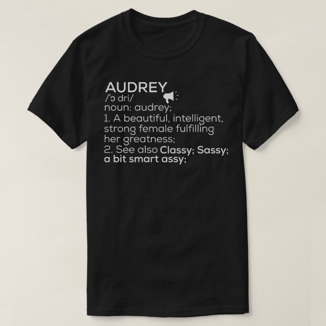 Camiseta Audrey Definition Audrey Audrey Nombre femenino A (Diseño del anverso)