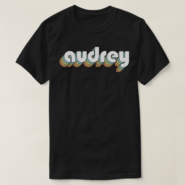 Camiseta Audrey Retro Typografía Arcoiris Estilo Faded (Diseño del anverso)