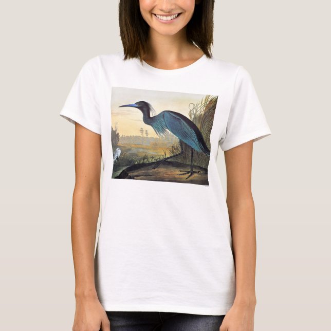 Camiseta Audubon: Garza de pequeño azul (Anverso)