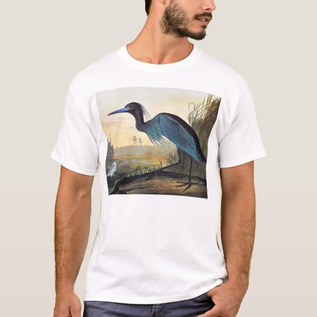 Camiseta Audubon: Garza de pequeño azul (Anverso)