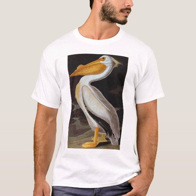 Camiseta Audubon: Gran Pelícano Blanco (Anverso)