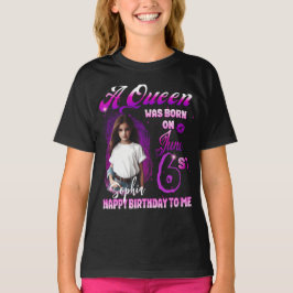 Camiseta Aueen nació el Chica del cumpleaños de junio