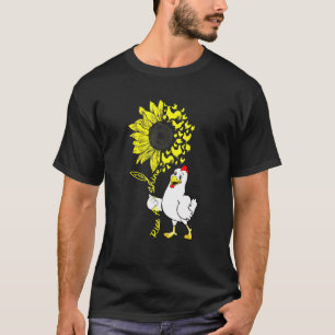 Camiseta Auge De Pollos Y Girasoles Y Brilla Hombres Mujere