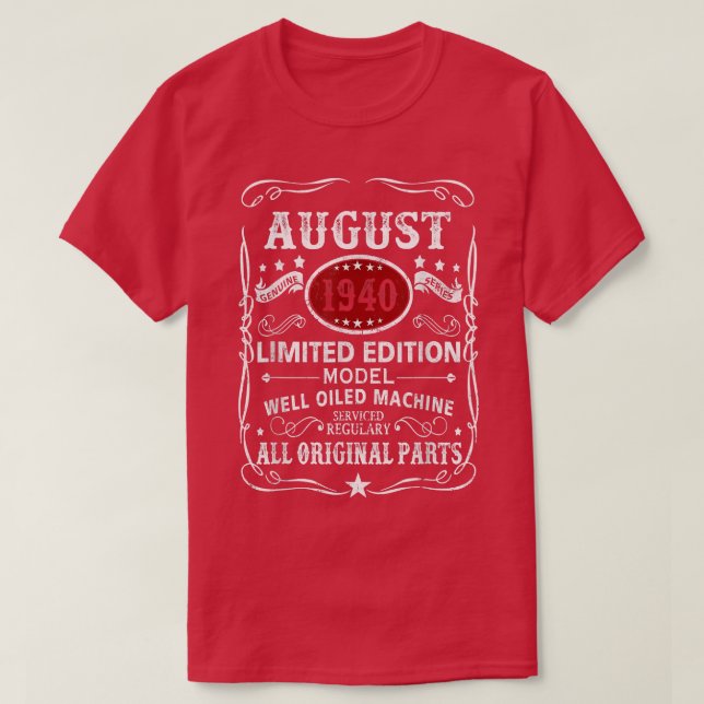 Camiseta August 1940 Edición Limitada Modelo Bien aceitado  (Diseño del anverso)