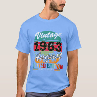Camiseta august 1963 vintage birthday vintage gift boy
