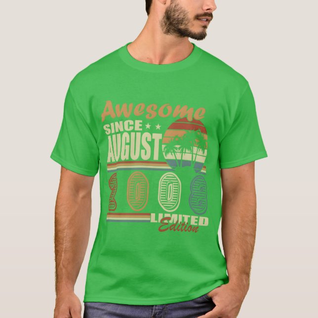 Camiseta august 2005 vintage birthday vintage gift funny (Anverso)