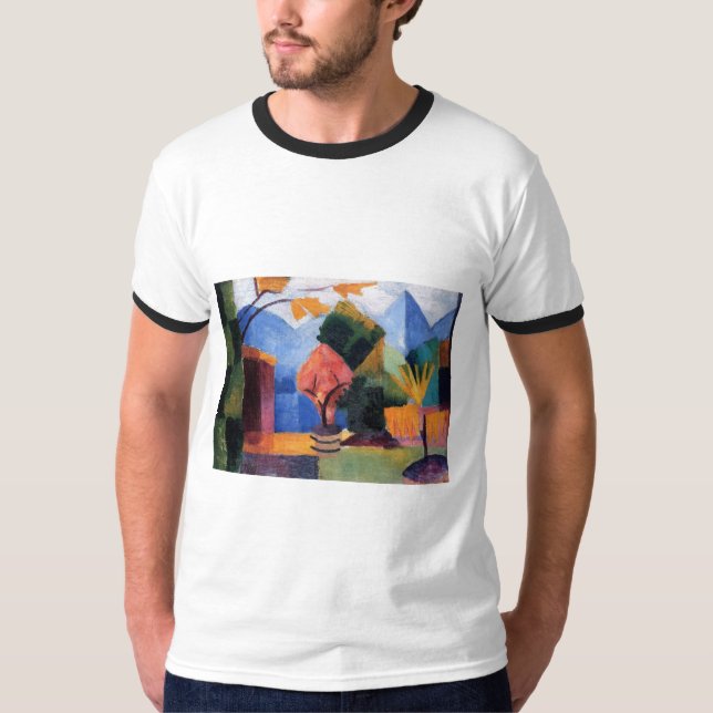 Camiseta August Macke - jardín en el aceite del lago 1913 (Anverso)