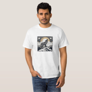 Camiseta Aúl de lobo nocturno - Estética de la luz de la lu