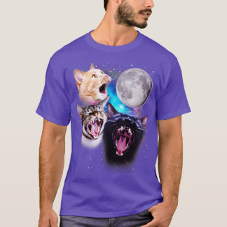 Camiseta Aúl de tres gatos en la luna