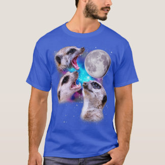 Camiseta Aúl de tres Meerkats en la Luna