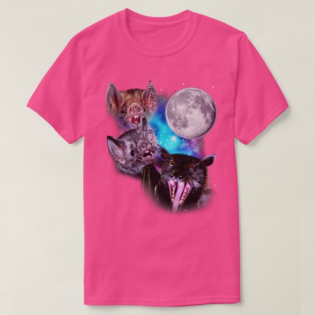 Camiseta Aúl de tres murciélagos en la luna (Diseño del anverso)