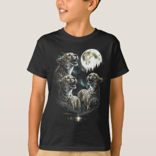 Camiseta Aullando 3 guepardo a la luna estilo vintage retro