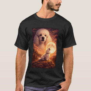 Camiseta Aullando a la Luna Caniche Místico Vintage