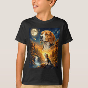 Camiseta Aullando a la luna meme animal perro beagle 