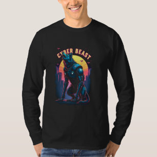 Camiseta Aullido de lobo futurista - Lobo mecánico bestia c