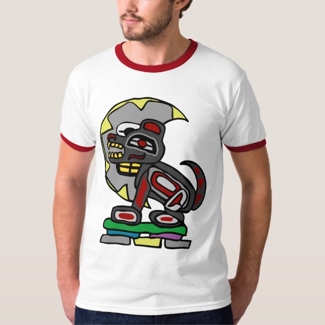 Camiseta aullido del haida en la luna (Anverso)