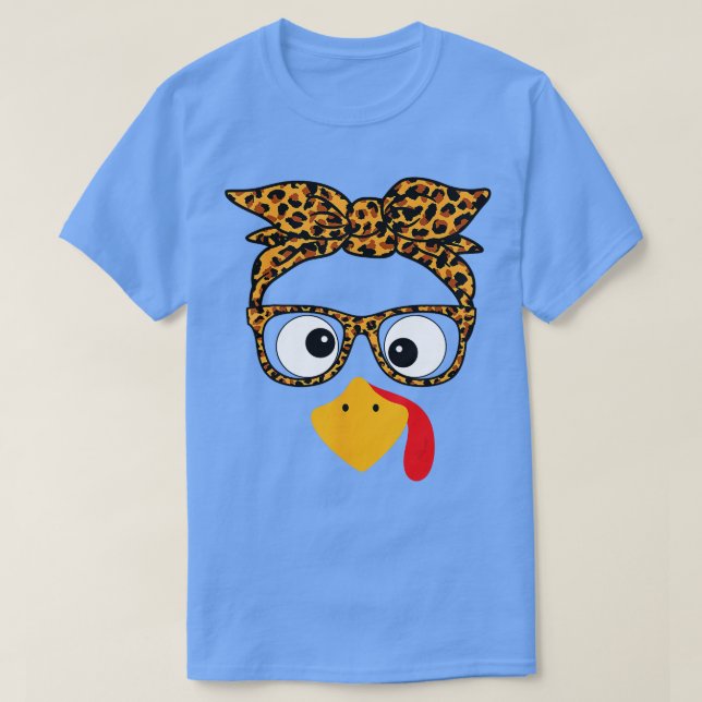 Camiseta Aumenta la impresión de gafas de leopardo en Turqu (Diseño del anverso)
