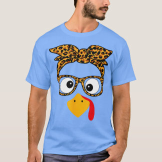 Camiseta Aumenta la impresión de gafas de leopardo en Turqu