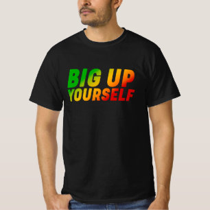 Camiseta Aumenta tu tipografía rasta colores reggae