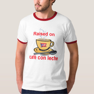 Camiseta aumentado en leche de la estafa del café