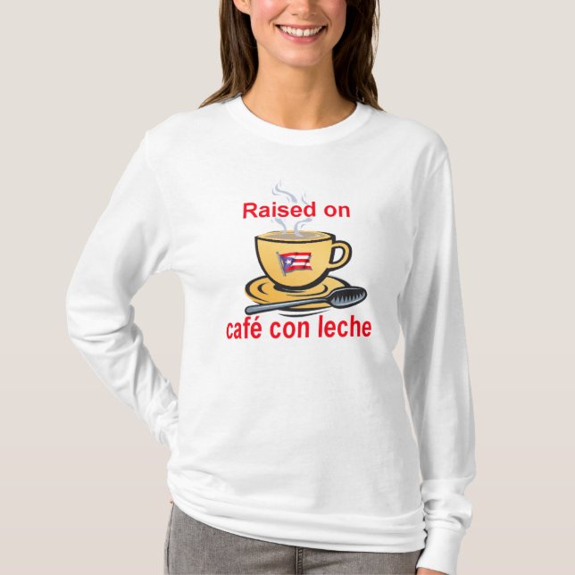 Camiseta aumentado en leche de la estafa del café (Anverso)