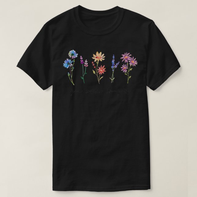 Camiseta Aumentar las reflexiones positivas flor (Diseño del anverso)