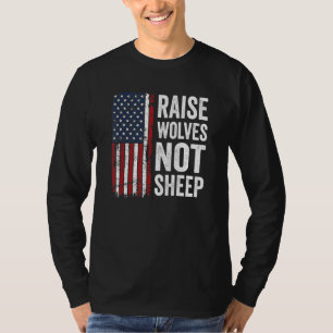 Camiseta Aumentar Lobos No Ovejas Patrióticas Estadounidens