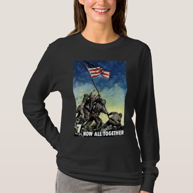 Camiseta Aumento de la bandera en Iwo Jima (Anverso)