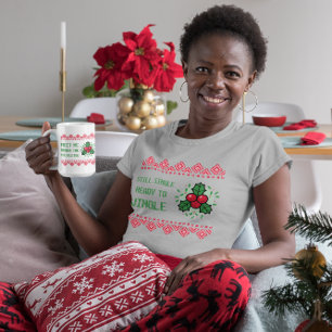 Camiseta Aún soltera lista para sonar divertido Navidad Muj