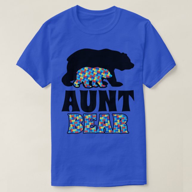 Camiseta Aunt Bear Autism Awareness Premium  (Diseño del anverso)