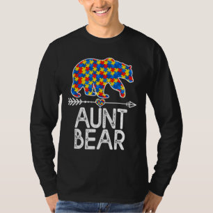 Camiseta Aunt Bear Autismo Conciencia Pieza Autistic W