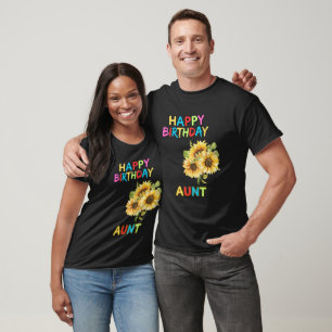 Camiseta Aunt Birthday Sunflowers Personalizado